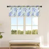 Vorhang, Aquarell, Hortensienblätter, Blumen, kurze Tüll-Fenstervorhänge, durchsichtiger Voile, Küchenschrank, Heimdekoration, kleine Vorhänge