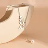 Pendentif Colliers Simple Imitation Perle Papillon Chaîne Géométrique Collier Cadeaux Pour Femmes Filles