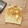 Waistcoat Lawadka Spring Kids Vest For Girl Fashion Bow Solid Children Cardigan Sweater Outwear Sleeveless Baby Waistcoat 2021 Clothes H240508