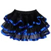 Jupes femmes multicouches Sexy rayé Mini jupe plissée Showgirl fête maille Tulle danse Tutu jupes Match Corset jupe