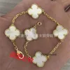 Designer smycken Cleef van Four Leaf Clover Armband Link Luxury Armband Designer Jewelry Chain VCF Kaleidoscope 18K Gold Van Clover Armband med Sparkling Cryst