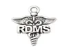 Breloques médicales en alliage plaqué argent Antique, symbole RDMS Caduceus, 1923mm, 50 pièces, AAC19807089288