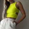 Tanks Femmes Débardeur côtelé Femmes Blanc 2024 Été Casual Fitness Court Gilet Couleurs Bonbons Tricoté Hors Épaule Femme Sexy Crop