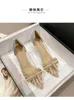 Sandals Fashion Sexy Party Wedding Golden Shoes Pearl PVC Transparent Women Pumps Autumn High Heels