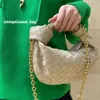 2024 couro do couro corrente tecer nó bolsa de ombro pele real artesanal luxo designer pequenas totes mulher malha bolsas e bolsas