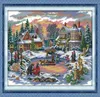 Treasure time winter castle home decor painting Handmade Cross Stitch Embroidery Needlework sets counted print on canvas DMC 14CT7073559
