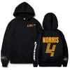 Mclaren Hoodie Lando Norris 4 Letter Print Herrenbekleidung Sportswear Trend Frühling Übergroßes Sweatshirt Lounge Wear Casual Tops