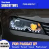 Lampada frontale per auto per VW Passat B7 Gruppo faro a LED 11-15 DRL Luce di marcia diurna Streamer dinamico Indicatore di direzione