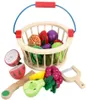 Madre Giardino Cestino di legno Cucina Giocattoli Bambini Taglio Frutta Verdura Gioca Cibo in miniatura Bambini Bambino Gioco educativo precoce Pre1938253