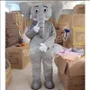 Costume de mascotte d'éléphant de haute qualité, personnage de thème animé, unisexe, taille adulte, accessoires publicitaires, fête de noël, tenue en plein air