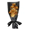 24K Foil Plated Gold Rose Bouquet Proposal Gift Flowers Box Wedding Decor Valentine Day Creative Gift Golden Rose Drop 240117