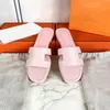 Designer Women Slipers Floral Slipper Leather Flats Sandal Brand Summer Beach Flat Heel Woody Mules Shoes Lady Loafers Flip Flops Slides 35-42