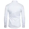 White Business Dress Shirt Men Fashion Slim Fit Long Sleeve Soild Casual Shirts Mens Working Office Wear Shirt With Pocket S-8XL 240117