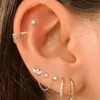 Höger Grand ASTM 36 CZ gångjärn Clicker-segment med trippelkedjan broskörhängen 8-12mm Helix Conch Piercing 240117