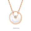 Brand womens Carter Necklace for sale online shop Titanium steel amulet female white mother shell plated with rose gold pendant trendy With Original Box