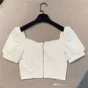 2024 Summer Kids Clothes Tops For Girls Fashion Bow Diamond Bubble Sleeve Square Neck Shirt Trendy Crop Top Children Clothing