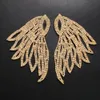 Exaggerated Oversized Wing Drop Earrings Dinner Jewelry for Women Crystal Irregular Big Dangle Accessories 240116