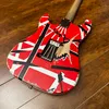 Eddie Van Halen Fran-ken Heavy Relic 5150 Guitarra eléctrica Cuerpo rojo decorado con rayas blancas y negras Envío gratis