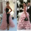 2019 New Fashion Tute Abiti da ballo con gonna oversize Gonna in tulle a strati su un lato Abiti da sera celebrità Abiti da cerimonia donna Part2726