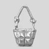 Sacs de soirée Silver Bucket Puffer pour femmes Sacs à main de luxe Designer Sacs à main 2024 à la mode Farce Coton Soft Beat Noeud Épaule