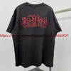 Men's T-Shirts Red Letter Print Vintage Saint Michael T-Shirt Men Women T Shirt Washed Streetwear Tee Top With Tagephemeralew