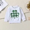 Set di abbigliamento Bambino Neonate Ragazzi Completi per il giorno di San Patrizio Felpa portafortuna Pullover Top Pantaloni trifoglio verde Set carino irlandese