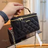 Mini poignée femmes sac de maquillage 16CM diamant treillis cuir Shopping pochette de luxe sac à main bandoulière sac de créateur matériel en or porte-monnaie avec pochette miroir