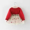 Girl's Dresses Lawadka 6M-3T Spring Newborn Baby Dresses for Girl Princess Lace First Birthday Girl Party Dresses Red Baby Outfits Clothes 2023 H240508