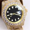 Diamond Watch Mens Watches Automatic Mechanical Sapphire 40mm med diamantspäckt stålarmband lysande armbandsur Montre de Luxe
