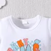 Kledingsets Pasen Baby Boy Outfit Brief Wortel Print T-shirt Top Elastische taille Shorts Set Baby zomerkleding