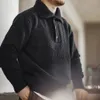 Свитер-поло Maden в стиле ретро, мужской черный теплый толстый джемпер из тяжелой петли, осень-зима, брендовый дизайнерский пуловер большого размера 240117