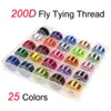 Baits & Lures Bimoo 25Pcs Assorted 200D Fly Tying Thread For Size 6-14 Flies Fishing Lure Making Material Bi-Ceramic Tip Bobbin Holder Dhdj4