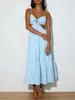 Повседневные платья женские Y2K облегающее длинное платье с глубоким вырезом на тонких бретельках с v-образным вырезом и открытой спиной сексуальное струящееся платье для клубной одежды, пляжная одежда