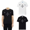 2024 Novo designer de moda masculina preto e branco clássico carta camiseta moda casual manga curta luxo algodão anti-rugas solta rua hip hop camiseta tamanho M-3XL # 99