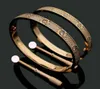 クラシックチタンスチールバングル3列フルダイヤモンドブレスレットファッション女性男性Chirstmas Bangle Bracelets Distance Jewelry Gold Silv1213761