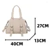 Evening Bags Women's Beige Commuter Shoulder Bag Vintage Large Ladies School Supplies Crossbody Quality Pu Leather Female Roomy Handbag