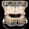 18K Yellow White Gold Plated Bling Pink Green CZ Grillz Diamond Teeth Grills Tooth Cap Hip Hop Dental Mouth Teeth Braces for Men Women