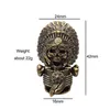 African Tribal Chief Farao Skull Head Brass Buckle EDC Outdoor DIY Woven Paracord Survival Armets Charms leveranser Tillbehör 240117