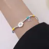 Bracciale a catena in argento sterling 925 con perline arcobaleno Bracciale con nuvoletta orsetto carino Bracciale da donna con temperamento moda vintage