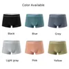 Caleçons pour hommes, Boxer Sexy, sous-vêtements doux et respirants, couleur unie, culotte masculine élastique, entrejambe en coton soyeux pour jeunes