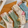 Socks & Hosiery Socks Fresh Tip Versatile Womens Cotton Medium Long Tube Drop Delivery Apparel Underwear Women'S Underwear Dhxqr