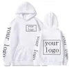 Ditt eget design varumärke personliga anpassade män kvinnor text diy hoodies tröja casual hoody kläd mode 240116