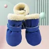 Vestuário para cães 4 unidades / conjunto Pet Inverno Grosso Quente Sapatos Impermeáveis Cashmere Anti-Slip Chuva Botas de Neve Calçado Suprimentos de Cuidados