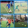 Set di 10 coni per allenamento di calcio per bambini Pro, coni a disco, agilità, esercizi, ostacoli, per evitare accessori per l'allenamento sportivo