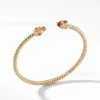 2024 مصمم David Yuman Jewelry Bracelet XX Popular Twisted Thread Open Bracle Micro Set Zircon Handpiece