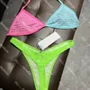 Diamond SwimeWear Sexy Thongs Bikinis Set Designer Crystal Letter Swimsuit Beach Wear for Womens