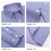 S~8XL Plus Size Men's Formal Shirt Long Sleeve Solid Color Stripe Anti-wrinkle Non-ironing Fashion Business Office Men Wear 240117