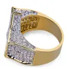 Iced Out Ring Hip Hop Jewelry Diamond Ring Men's Diamond Ring 18 k Yellow Gold Made with Igi Certified Cvd and Hpht Diamond