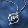 Pendant Necklaces Hollow Infinity Heart Letter For Women Silver Color White Zircon Necklace MOM Birthday Mother Day Jewelry Gift