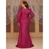 Grande taille col carré paillettes luxe longue paillettes robe de soirée grandes femmes mariage Banquet robe blanche 240116